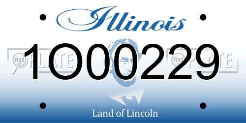 1O00229 Illinois License Plate