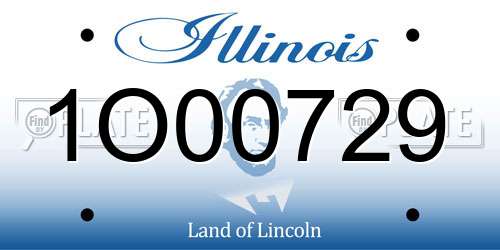 1O00729 Illinois License Plate