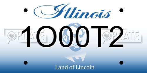 1O00T2 Illinois License Plate