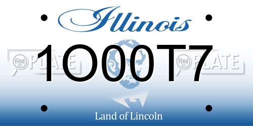 1O00T7 Illinois License Plate