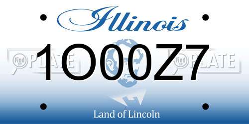 1O00Z7 Illinois License Plate