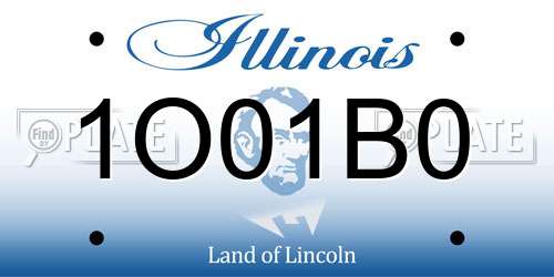 1O01B0 Illinois License Plate
