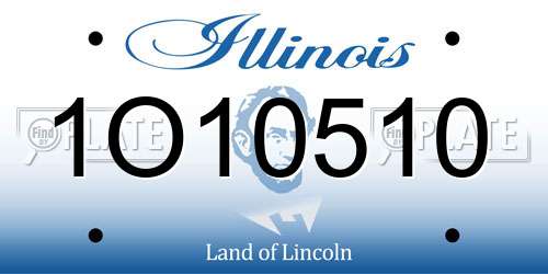 1O10510 Illinois License Plate