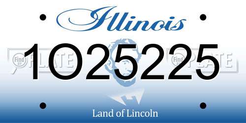 1O25225 Illinois License Plate