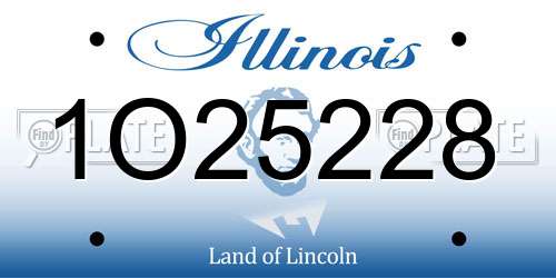 1O25228 Illinois License Plate