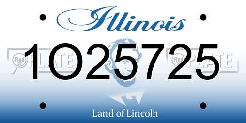 1O25725 Illinois License Plate