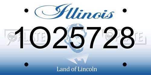 1O25728 Illinois License Plate
