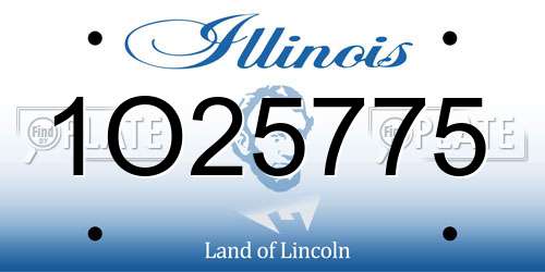 1O25775 Illinois License Plate