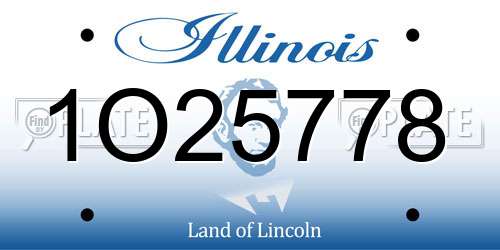 1O25778 Illinois License Plate