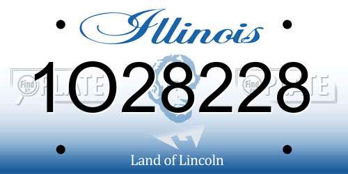 1O28228 Illinois License Plate
