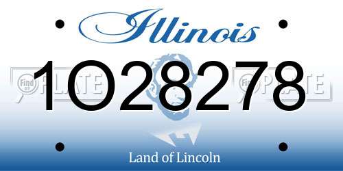 1O28278 Illinois License Plate