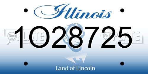 1O28725 Illinois License Plate