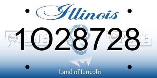 1O28728 Illinois License Plate