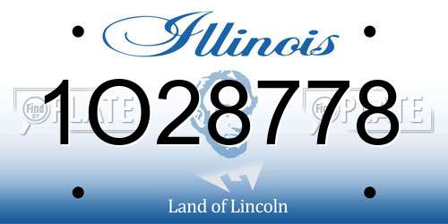 1O28778 Illinois License Plate