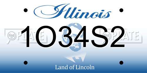 1O34S2 Illinois License Plate