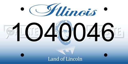 1O40046 Illinois License Plate
