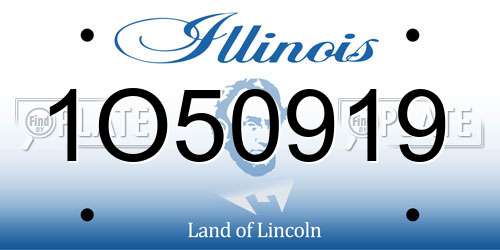 1O50919 Illinois License Plate