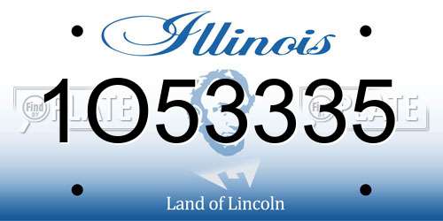 1O53335 Illinois License Plate