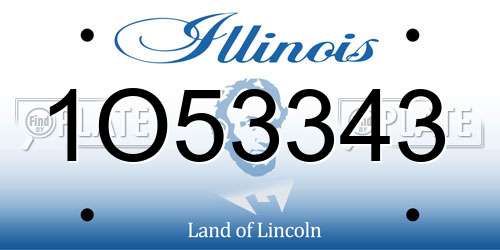 1O53343 Illinois License Plate