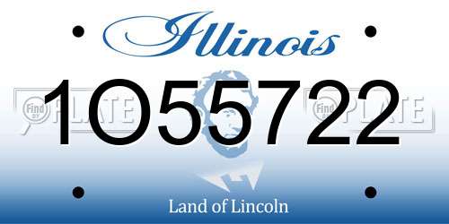 1O55722 Illinois License Plate