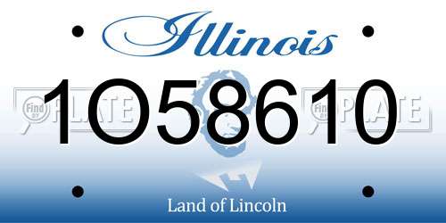 1O58610 Illinois License Plate