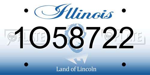 1O58722 Illinois License Plate