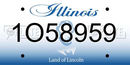 1O58959 Illinois License Plate