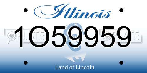1O59959 Illinois License Plate