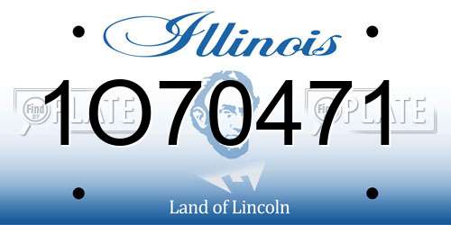 1O70471 Illinois License Plate