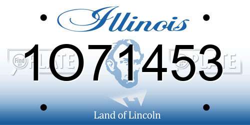 1O71453 Illinois License Plate