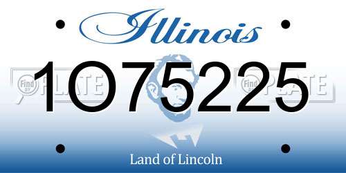 1O75225 Illinois License Plate