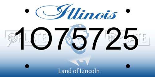 1O75725 Illinois License Plate