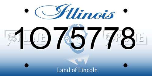 1O75778 Illinois License Plate