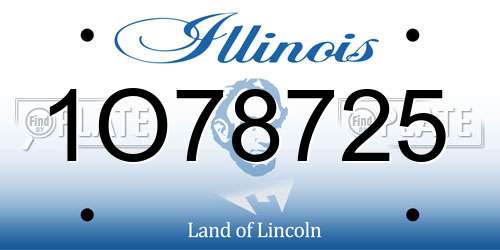 1O78725 Illinois License Plate