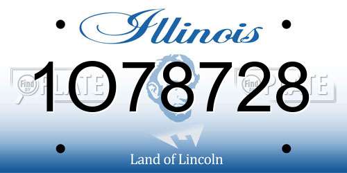 1O78728 Illinois License Plate