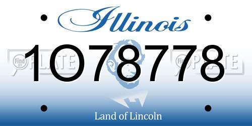 1O78778 Illinois License Plate