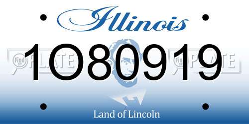 1O80919 Illinois License Plate