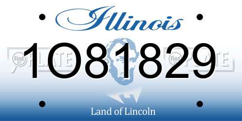 1O81829 Illinois License Plate