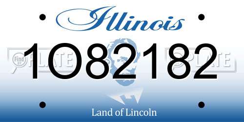1O82182 Illinois License Plate