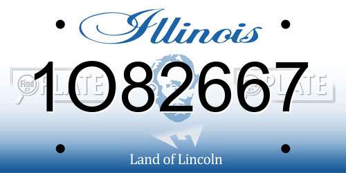 1O82667 Illinois License Plate