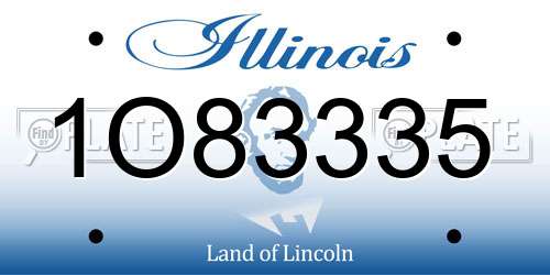 1O83335 Illinois License Plate