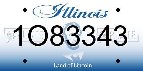 1O83343 Illinois License Plate
