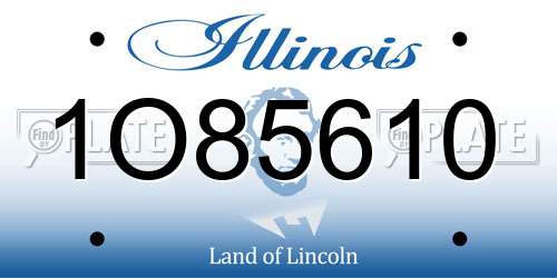 1O85610 Illinois License Plate