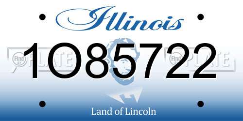 1O85722 Illinois License Plate
