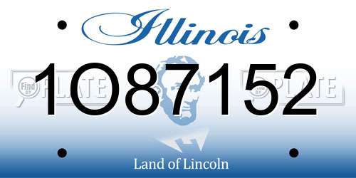 1O87152 Illinois License Plate
