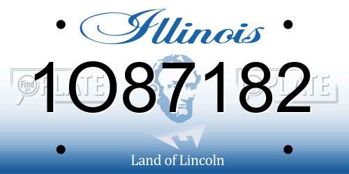 1O87182 Illinois License Plate