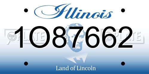 1O87662 Illinois License Plate