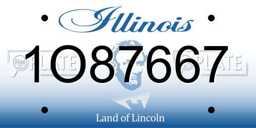 1O87667 Illinois License Plate