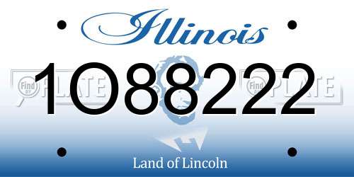 1O88222 Illinois License Plate