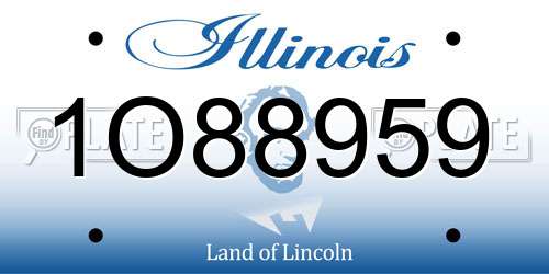1O88959 Illinois License Plate